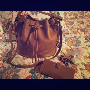 Baseballism glove leather drawstring purse &wallet